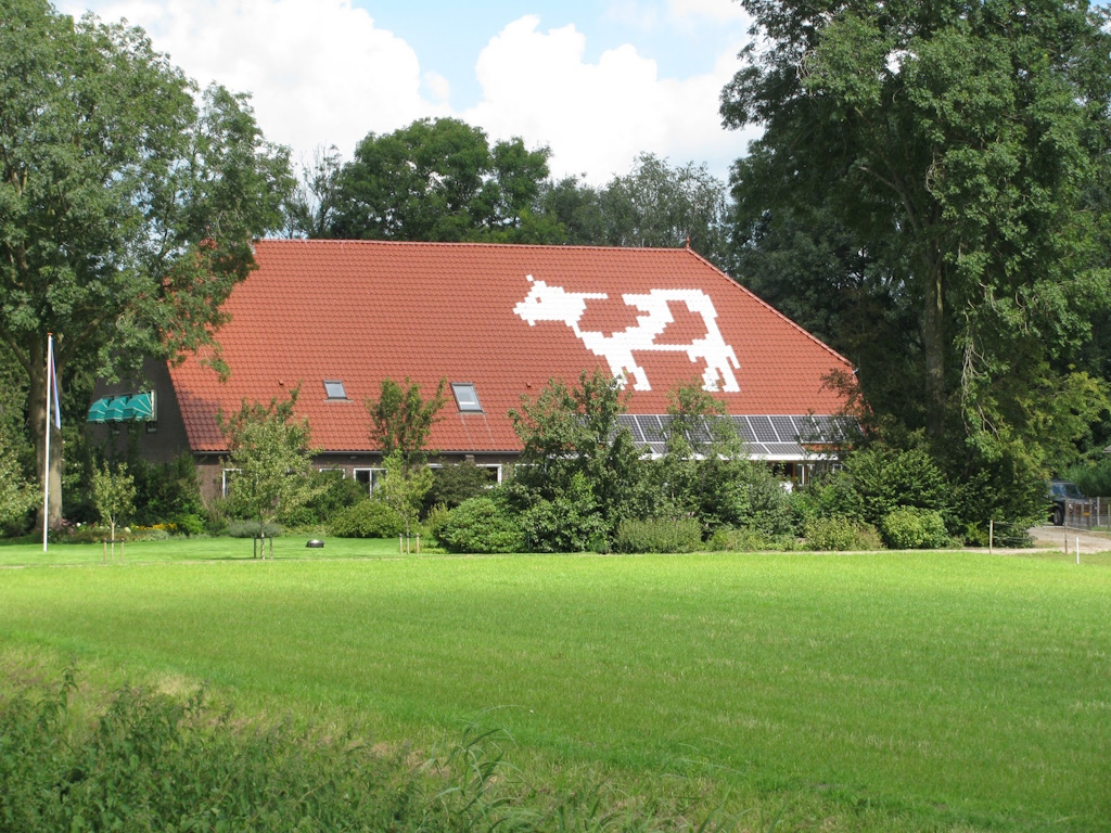 boerderij dakpannen koe patroon